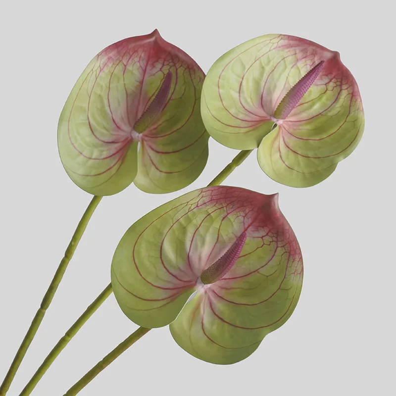 Flor de imitación para decoración del hogar, Planta Artificial, película de impresión 3D, palma roja, decoración de boda