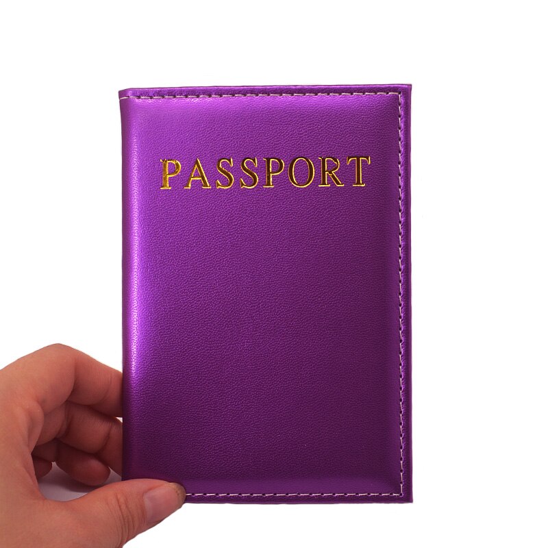 Universal Travel Passport Cover Women Pu Leather Cute Pink Holder Passport Lovely Girl Pasaport Case Travel Covers for passports: purple