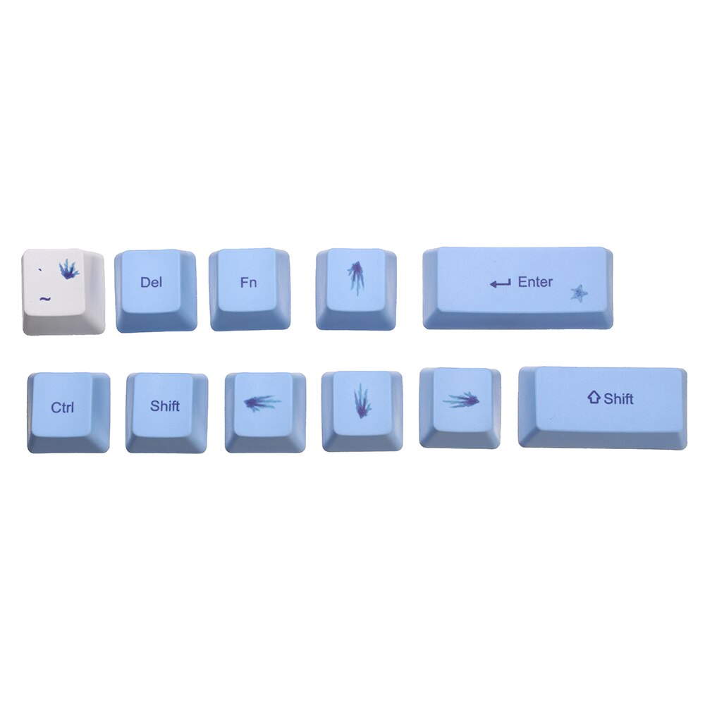 Whale Theme Keycap Set PBT Sublimation OEM Profile Keycap for GK61 GK64 Mechanical Gaming Keyboard for PC Laptop