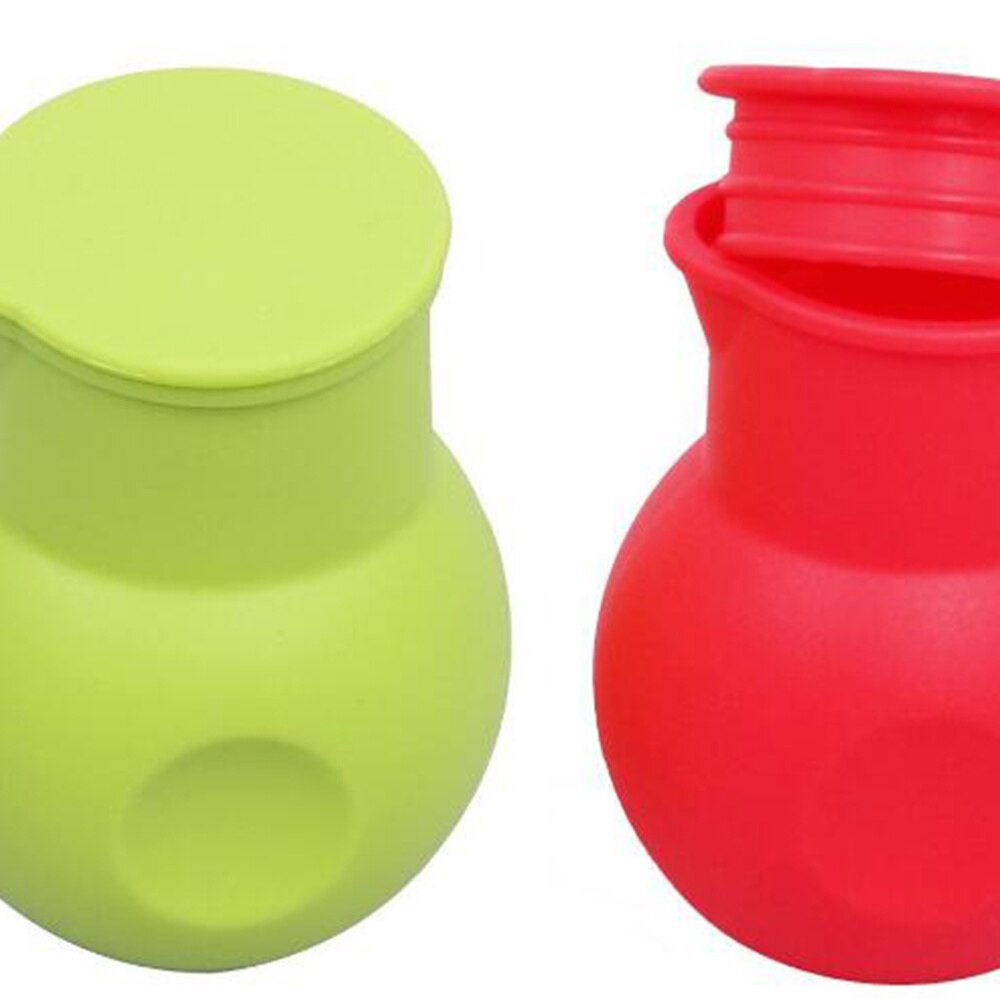2pcs Silicone Chocolate Melting Pot Melt Butter Heat Sauce Microwave Baking Pot Baking Pouring Tool (Red and Green)