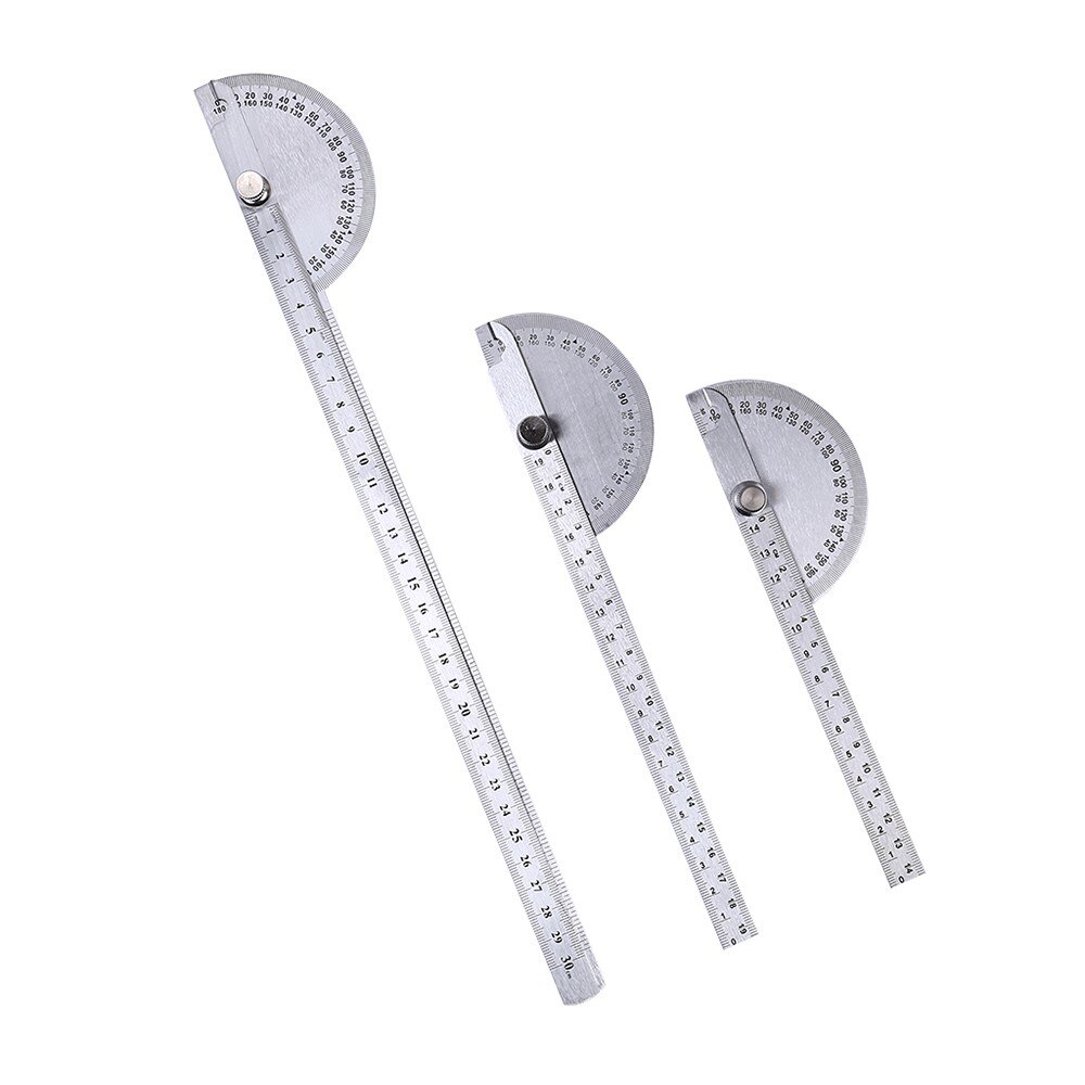 Stainless Steel 180 Degree Protractor Angle Finder Rotary Woodworking Measuring Ruler Craftsman Tool