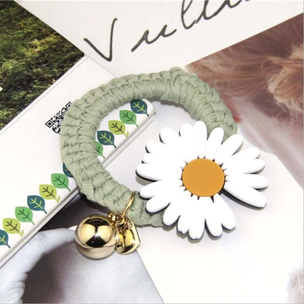 ¡Novedad de primavera y verano! Diadema de goma elástica coreana con de margaritas y flores, diademas de goma para el pelo, diadema para mujer: Green