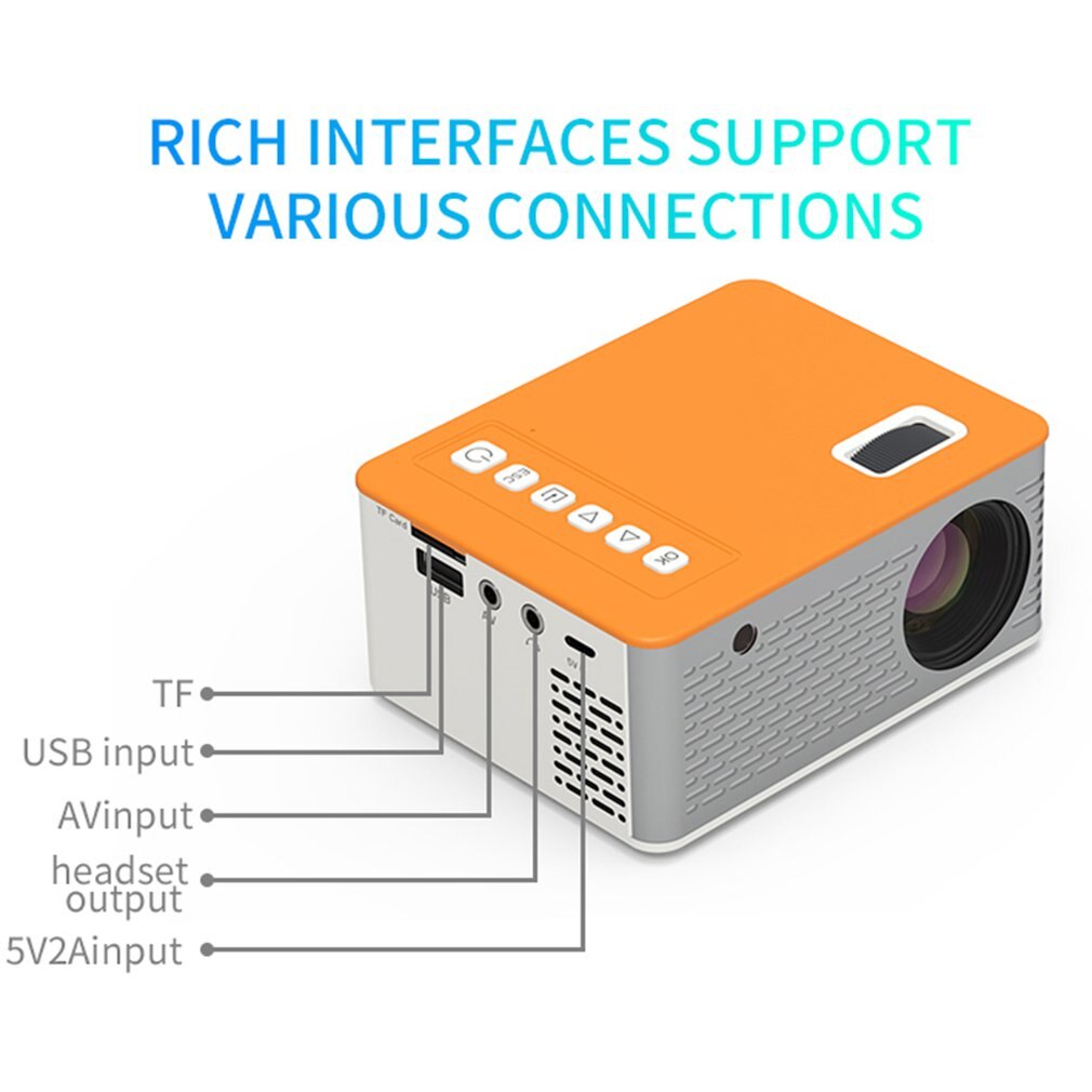 UC28D Mini Projector Draagbare Wifi Android 8.1 Home Cinema Voor 1080P Video Proyector Led Telefoon Video 3D Beamer