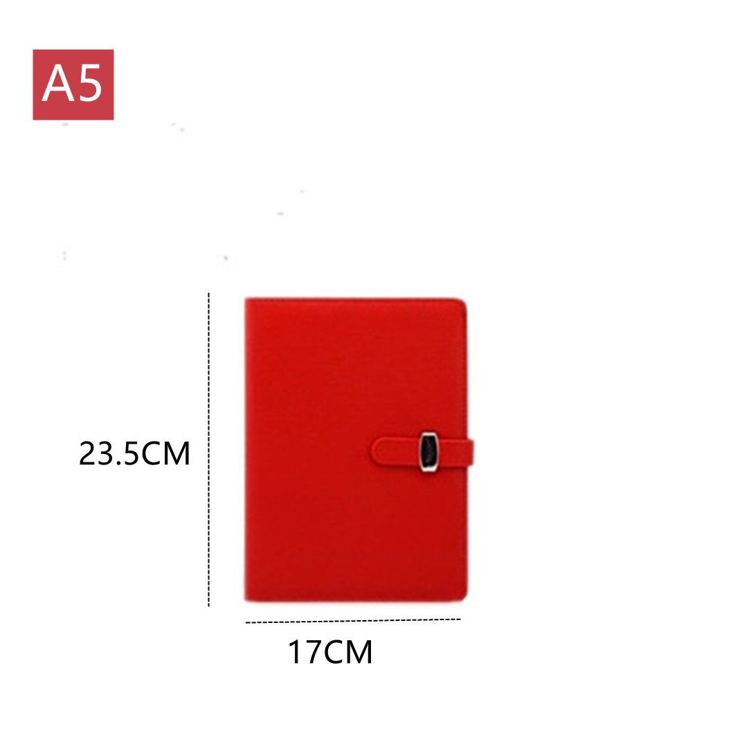 A5 A6 A7 Pu Leather 365 Days Retro Diary Notebook Personal Pocket Organiser Planner Filofax Cover Office School Supplies: Red-A5