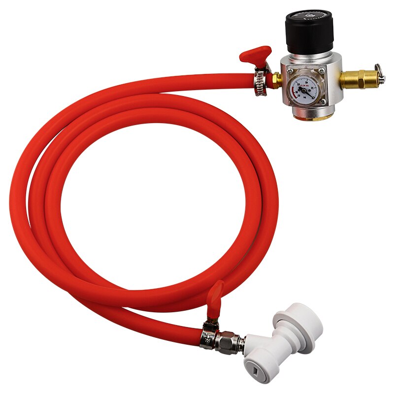 5/16&quot; PVC Gas Line Assembly,0-90 PSI Soda Bottle CO2 Mini Gas Regulator with Relief Valve T21*4 - Homebrew Draft Beer Dispensing: Default Title