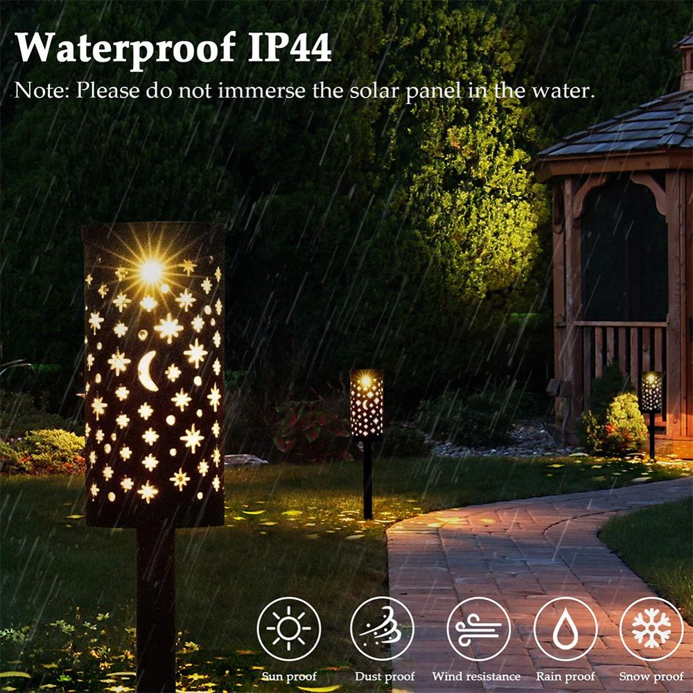 Solar Garden Lights Outdoor Star Moon LED Solar Lights Waterproof Solar Lamp Lantern Pathway Garden Stake Light Decoration Light