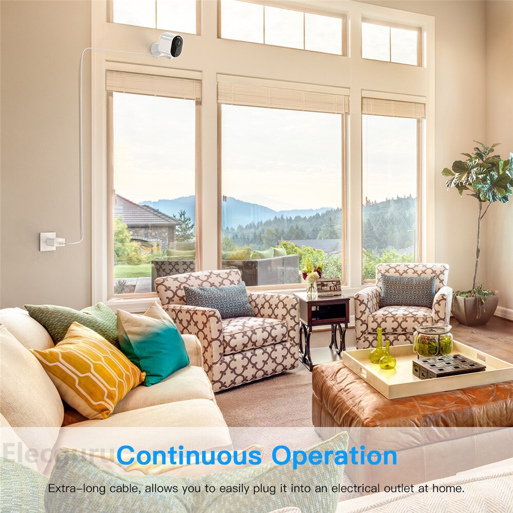 Wasserdicht 30ft/9m Ladekabel mit Adapter für Arlo Profi 3 Flutlicht Kamera, wetterfeste QC 3,0 Schnelle Ladung Ladegerät, Weiß