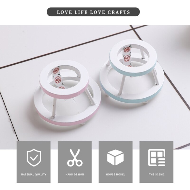 D7YD 1 modello di casa delle bambole in scala 12 girello in legno mini simulazione gioca scena modello giocattolo accessorio per decorazione o istruzione