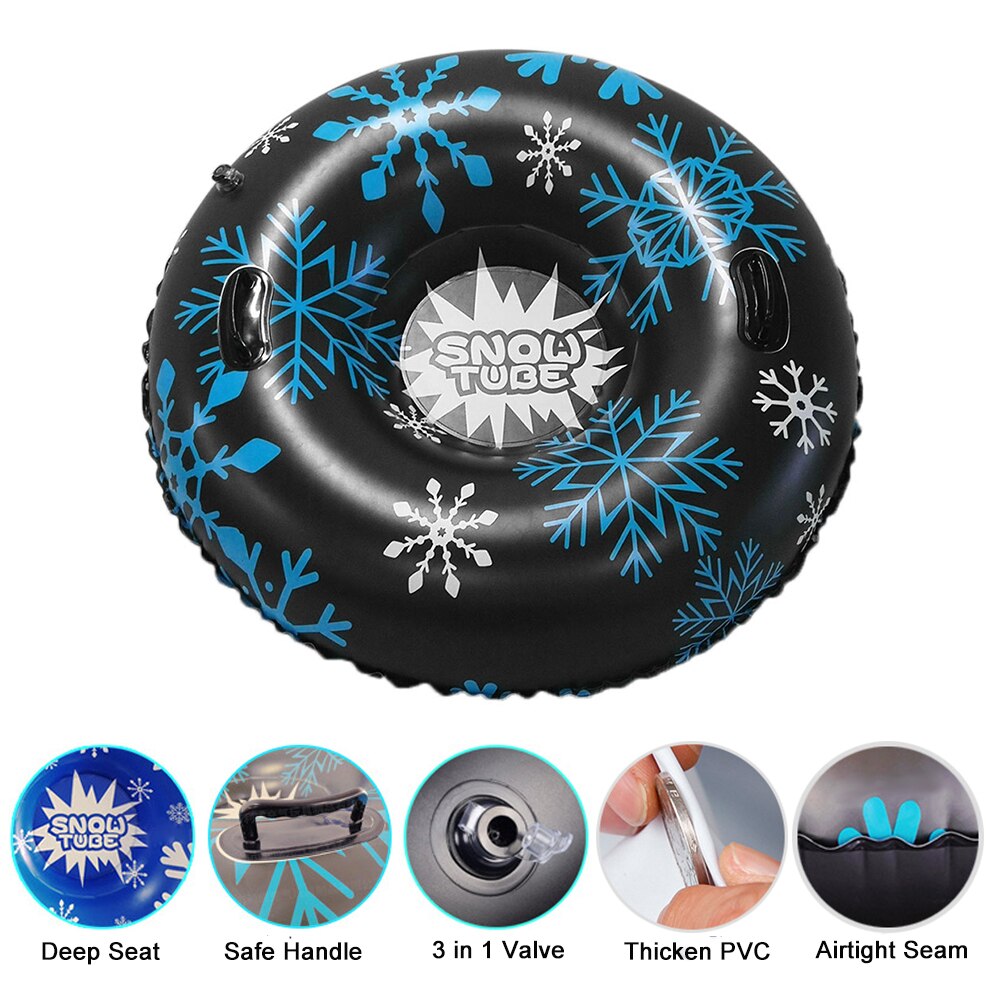 Snow Tube Floated Skiing Board PVC Inflatable Skiing Sleds Heavy Duty Wearable Sledding Tube Ski Circle Ski Circle