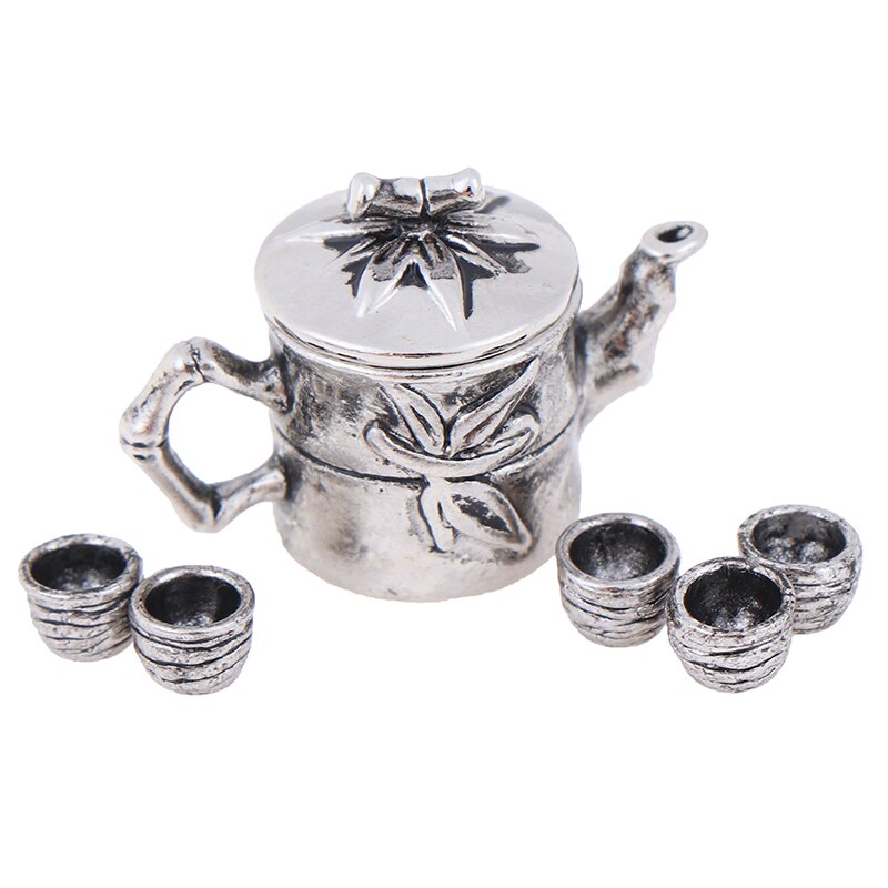 Vendita calda Tazza di Tè Insieme Teiera Bollitore 1: 12 della Mobilia del Dollhouse Miniature Sala Ware Cucina FAI DA TE Giocattolo Del Bambino Regalo Di Natale