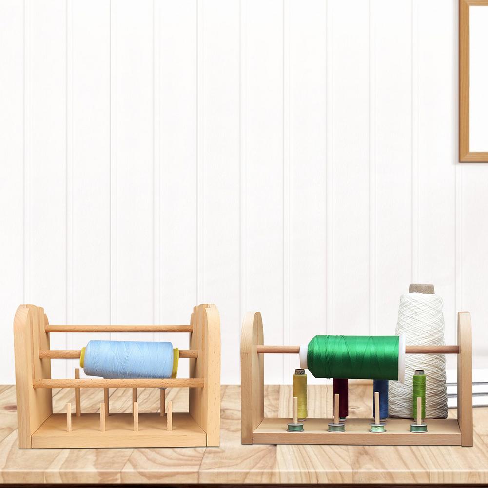 8-Spool Thread Rack Wooden Spools Holder Thread Organizer For Embroidery Sewing Quilting Household DIY Cloth Jewelry Making Ac