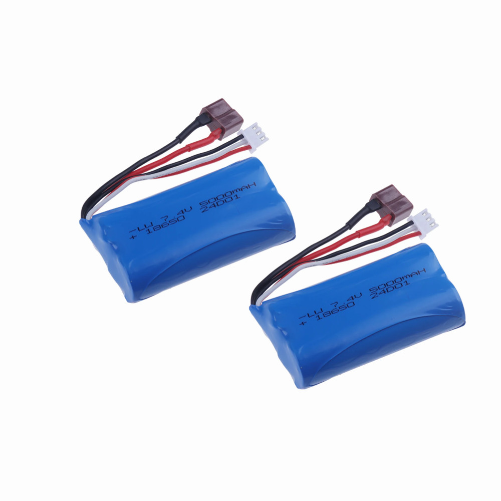 Li-Ion Batteri 7.4V 5000mAh 18650 2S för Wltoys RC Bil - Reservdelar: Beige