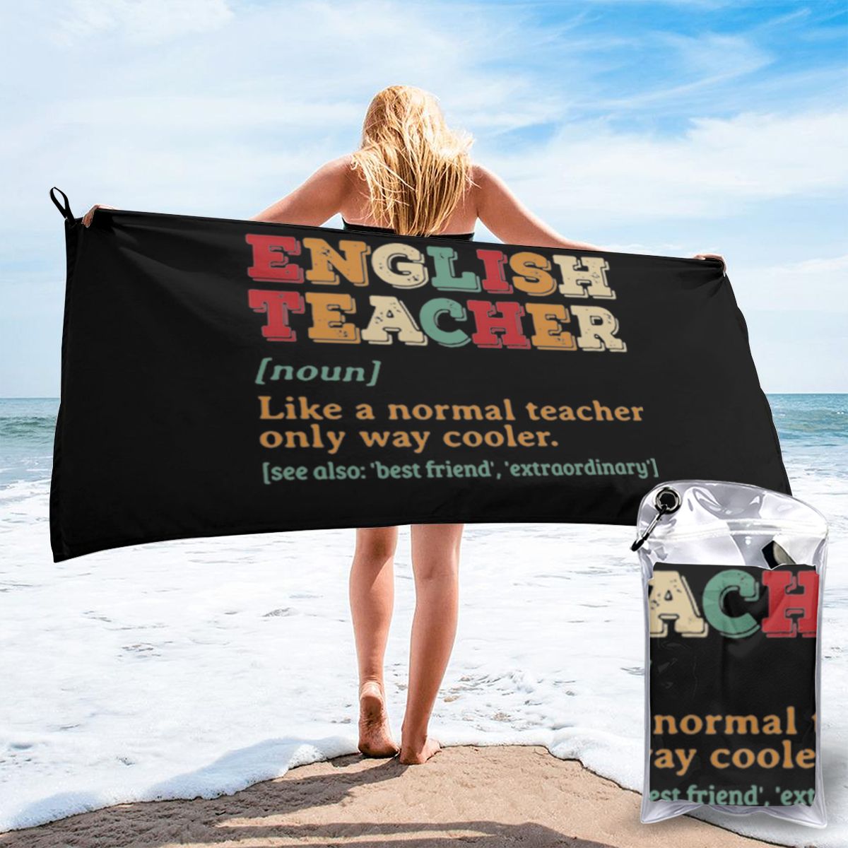 Master inglés como un maestro Normal, única forma más fresca, Rap, interés empalmar, , toalla de playa: 140 x 70cm