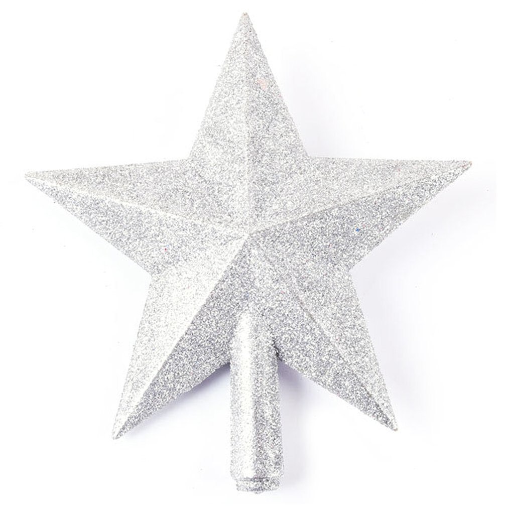 Christmas Tree Top Star 3D Five-point Star 15cm Christmas Home Table Topper Christmas Decoration Merry Christmas: Silver