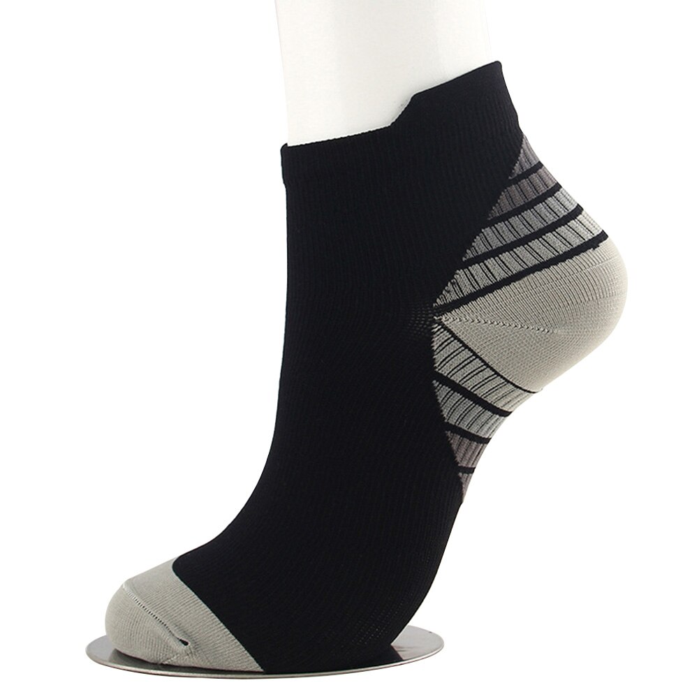 Men Women Relief Pain Compression Sock Ankle Length Fitness Short Anti- Moisture Wicking Daily Cycling Running Sports: Grey S M