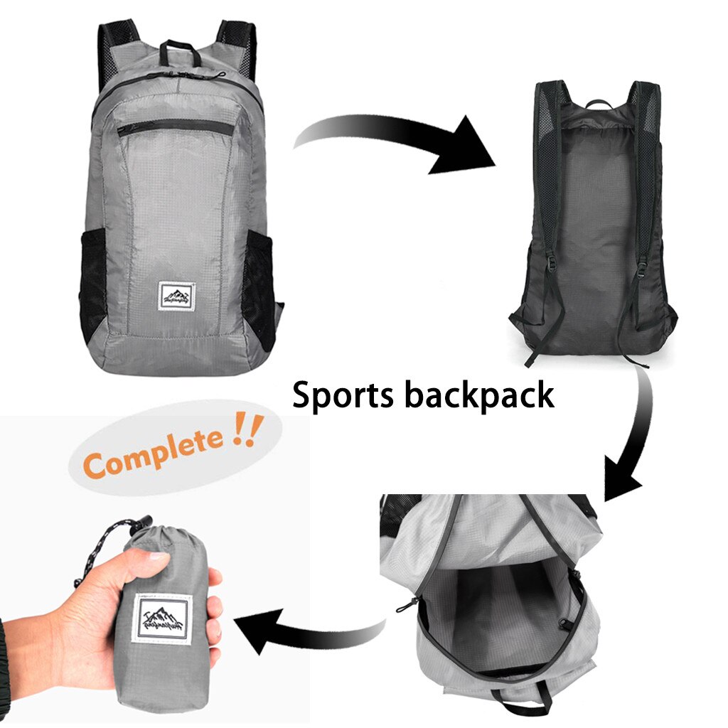 Backpack Wear Light Sports Outdoor Backpack Light Simple Fold Large Capacity Schoolbag Travel Bag Computer Bag
