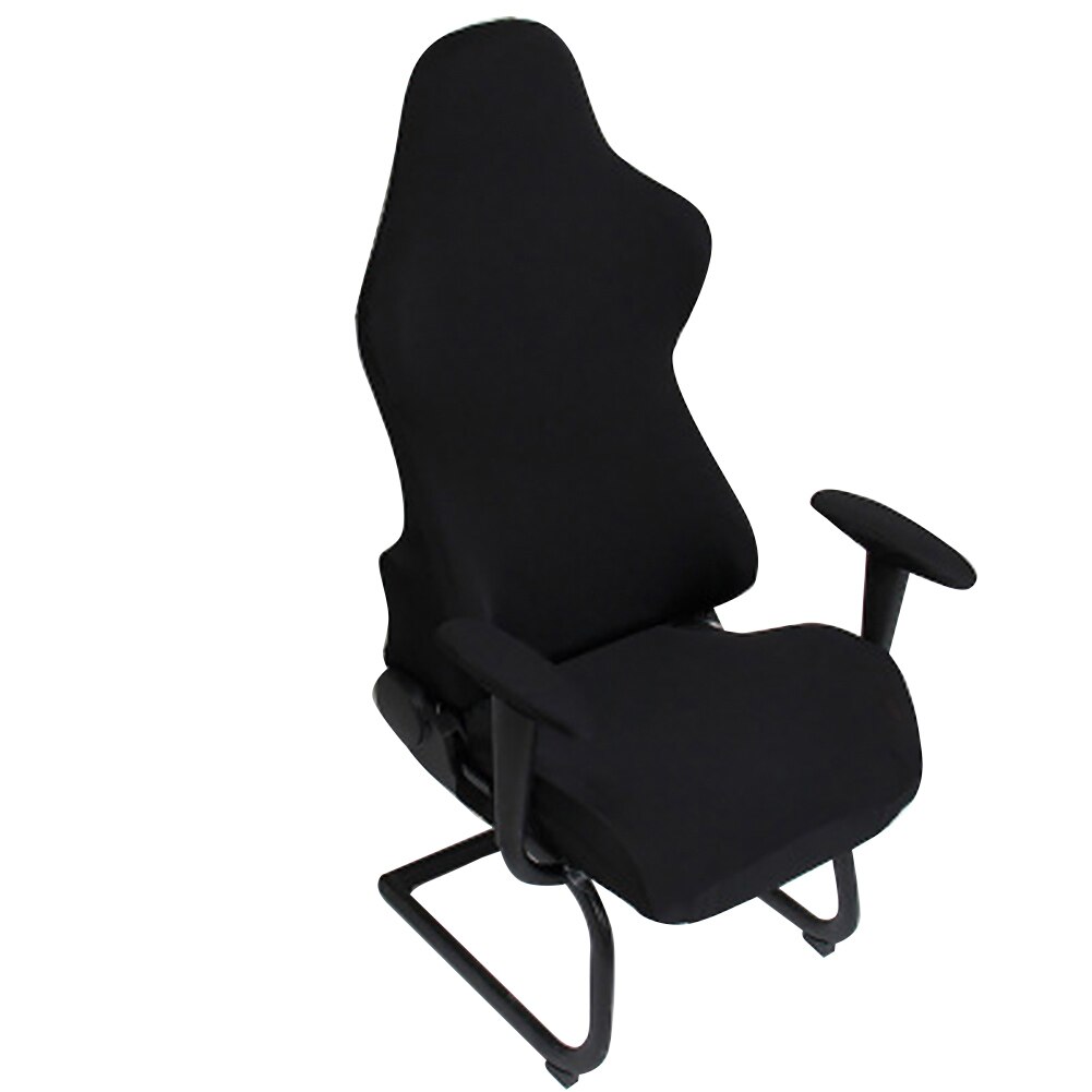 Housses de chaises en Polyester lavable | Sièges d'ordinateur, protection de jeu amovible pour bureau, fauteuils, décoration moderne en Spandex élastique: Black