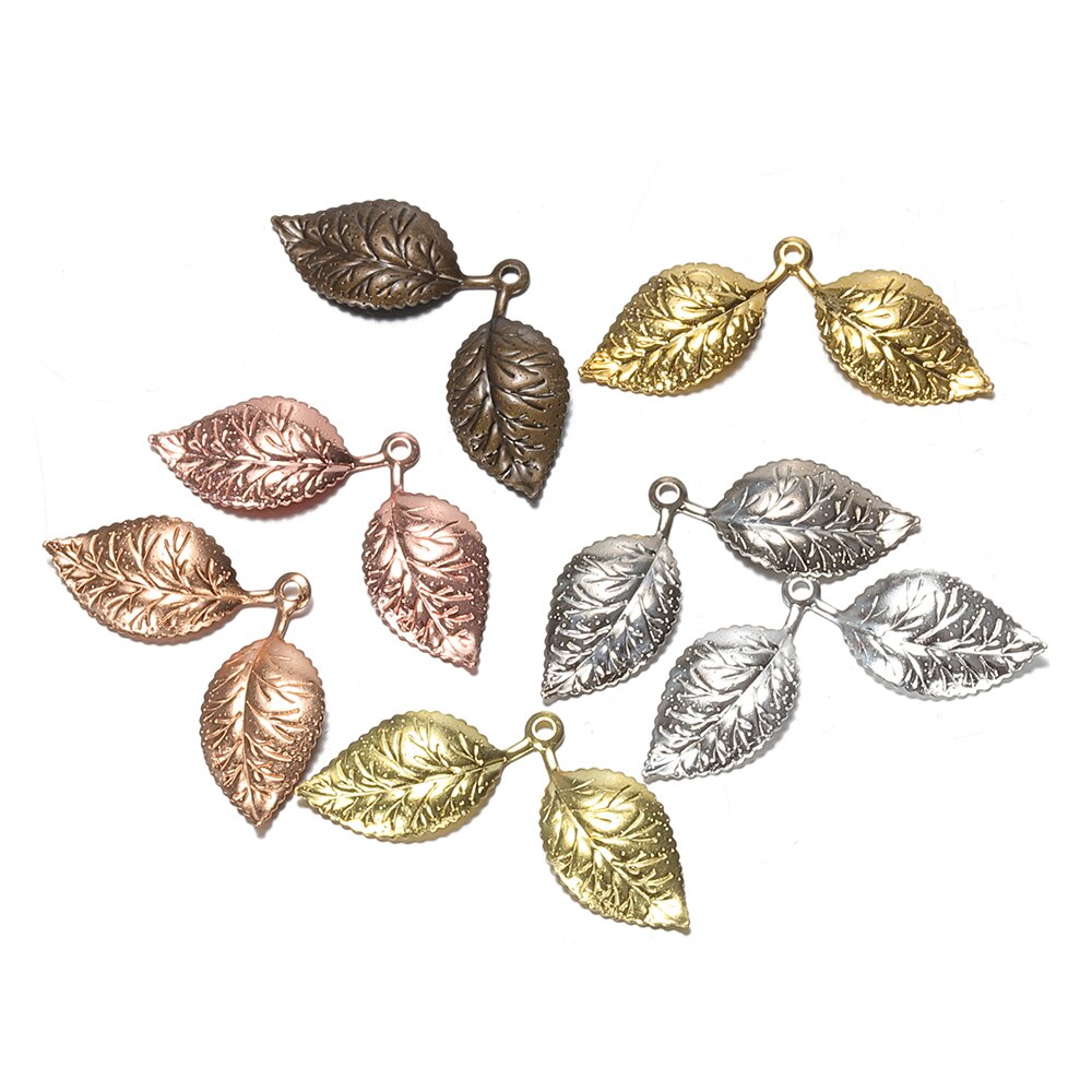 50pcs 13x32mm Leaf Pendant Charms European Style Silver/Gold Color jewelry Findings Supplier for DIY Necklace Bracelet Jewelry