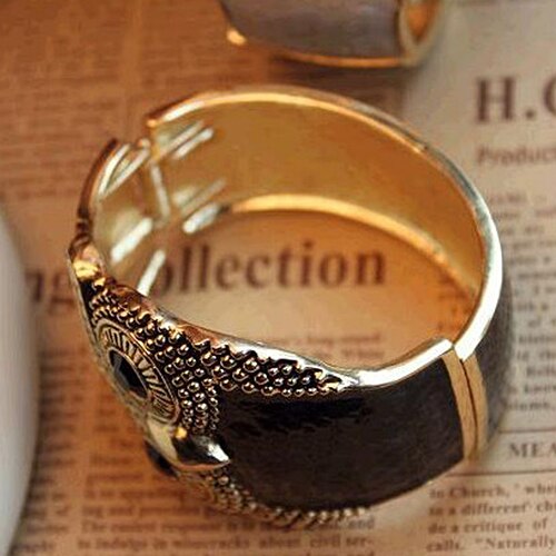 Women Enamel Alloy Big Eyes Owl Wide Bangle Cuff Bracelet Jewelry for her