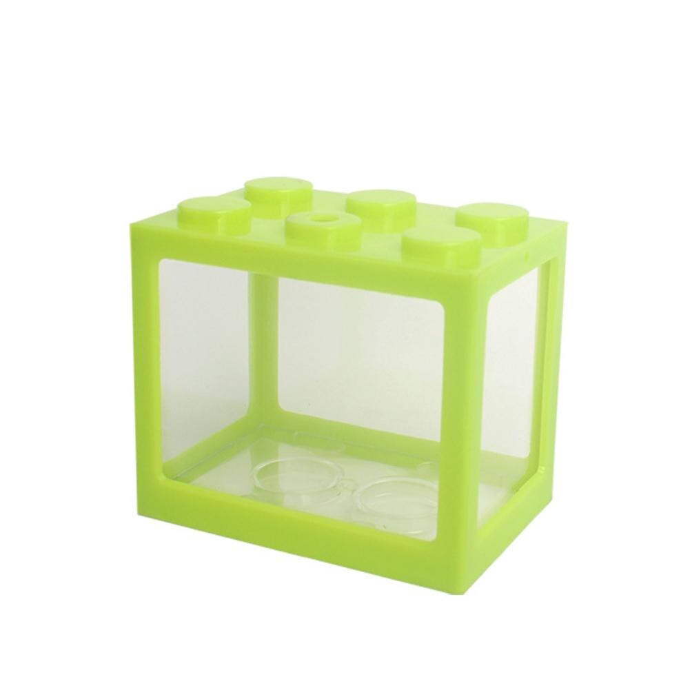 Aquarium Fish Tank Small Fish Tank for Turtle Reptile Jellyfish Goldfish Shrimp Moss Balls Insects,Table Decoration Box: green