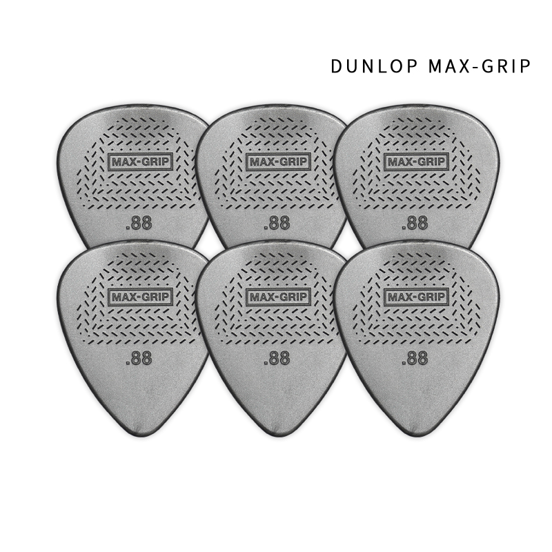 Dunlop plectrum . 449r max-grip nylon halkfri plektrum för akustisk gitarr. tjocklek 0.6/0.73/0.88/1.00/1.14/1.50mm.: Svart
