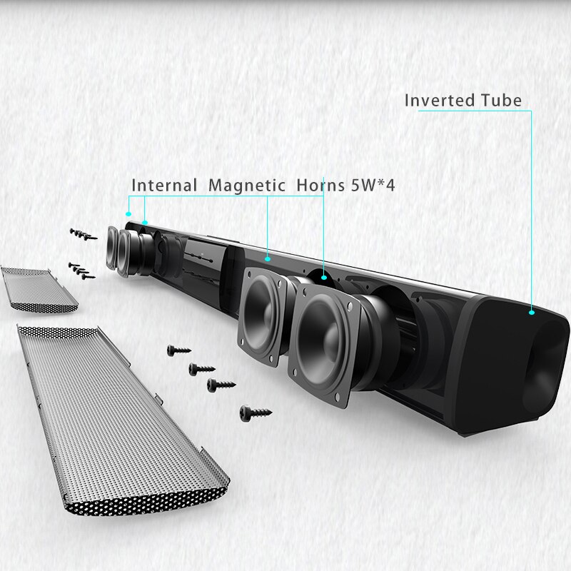 20W Bluetooth Echo TV Soundbra Wired Wireless Bluetooth Speaker Column System Music Center Boombox 3D Stereo for PC Home Theater