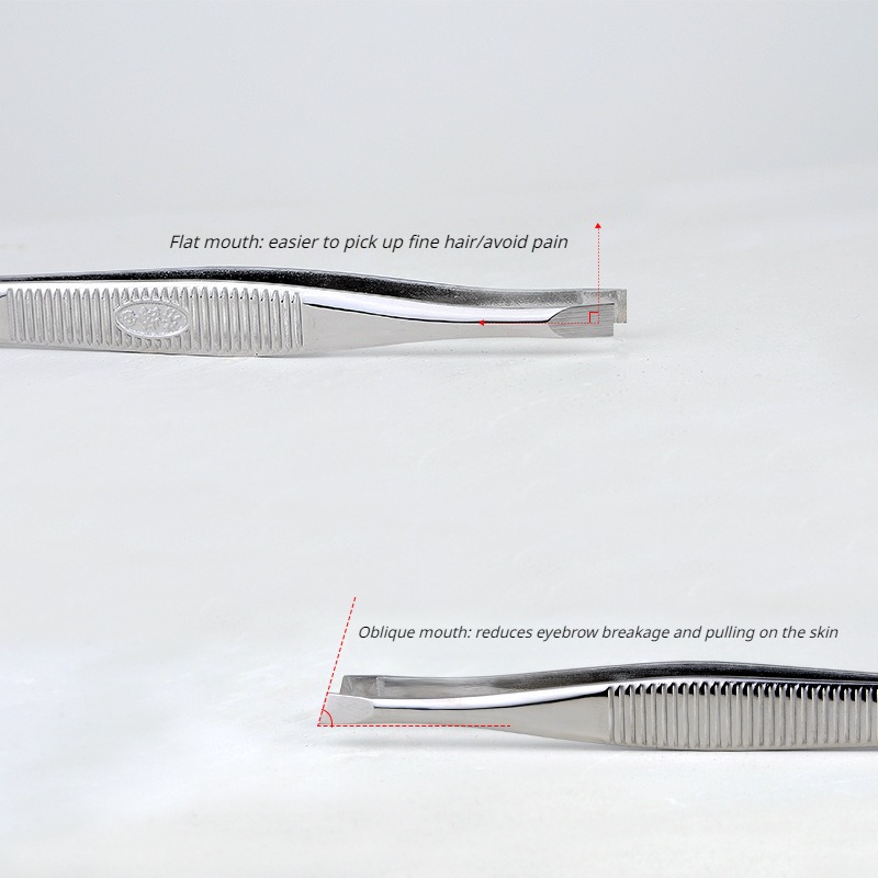 Augenbrauenpinzette, professionelle Augenbrauen-Haarentfernungspinzette, Werkzeug mit flacher Spitze, Edelstahl, praktisches kleines Werkzeug, Augenbrauenzange