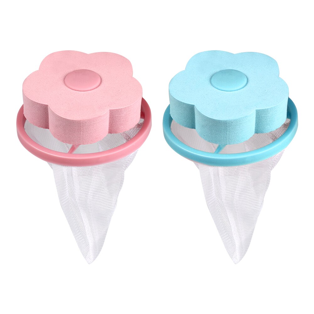 Laundry Mesh Filter Bag Washing Machine Cleaning Pouch Flower Shaped Floating Hair Catcher Bag Debris Fur Removal Net Lint Bag