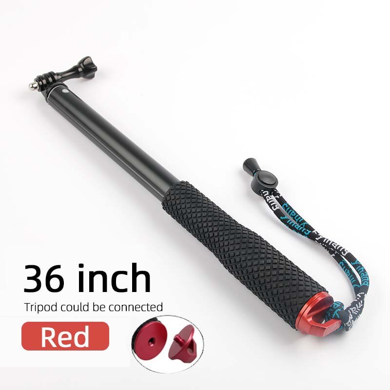 Portable Selfie Stick for GoPro Hero 7 6 5 4 Action Camera Extend Monopod for Xiaomi Yi 4K Sjcam Sj4000 Eken H9 Camera Accessory: 36inch Red