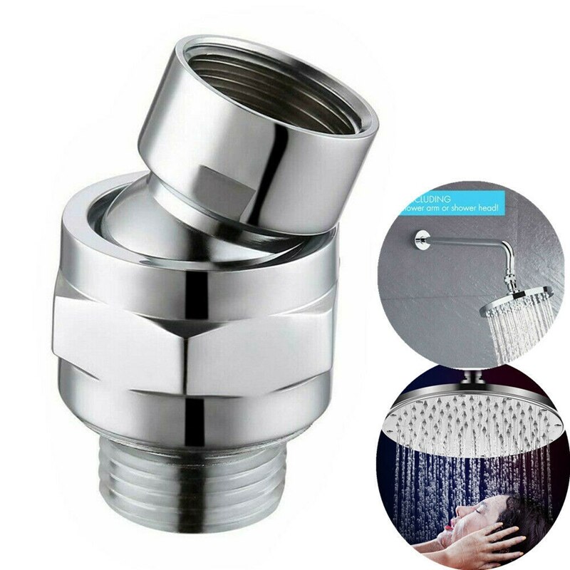 Brass Chrome Ball Joint Shower Arm Head Angle Adjustable Swivel Adapter