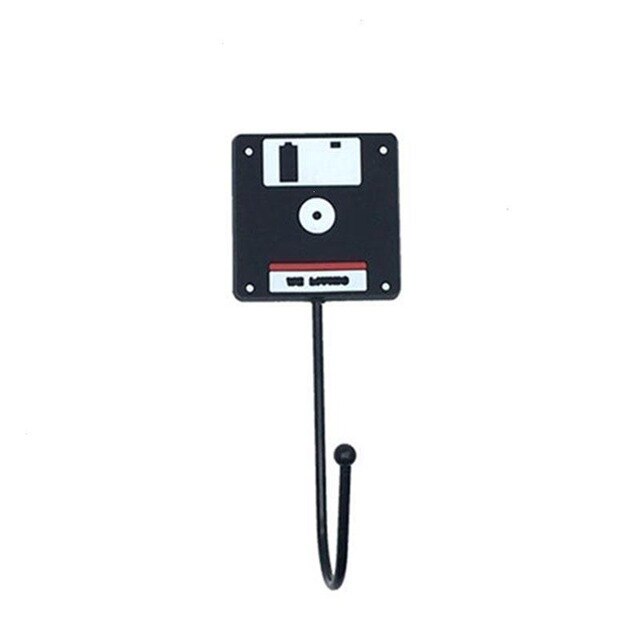 Colgador de ganchos de pared de silicona Retro ganchos de decoración de pared de acero inoxidable colgador de ropa colgador de llaves gancho de puerta estante de almacenamiento de baño: Computer disk