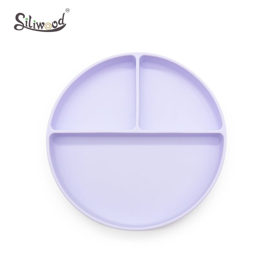 Vauvan astiat silikonilautanen imutarjotin liukueste minimatto taapero astiasto lasten astiasto lasten vauvanruokien syöttökulho: Violetti lautanen