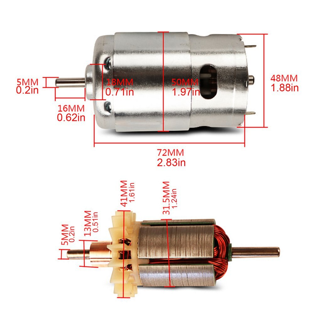 895 Motor Dubbele Bal Ronde As Dubbele Kogellager Gear Motor Borstel Dc Motor Grasmaaier Elektrische Motor