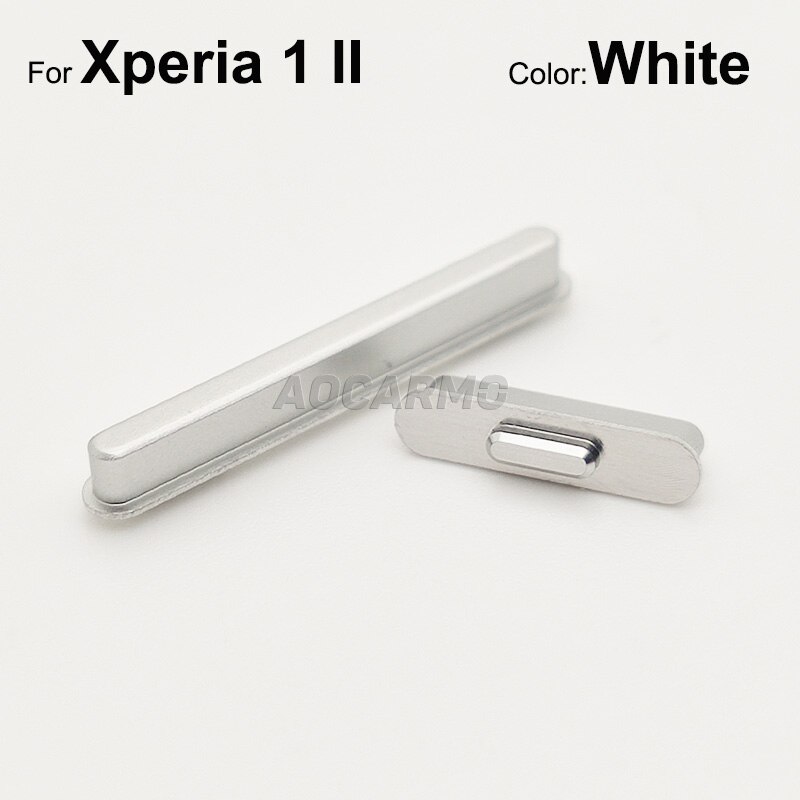 Aocarmo Volume Button Camera Switch Key Buttons Replacement For Sony Xperia 1 II X1ii XQ-AT52 XQ-AT51 SO-51A MARK2: white