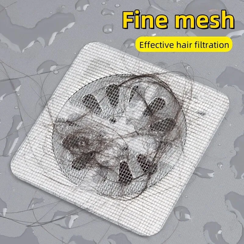 Einweg-Haarfänger für die Dusche, Netz-Duschablaufabdeckungen, Bodenwaschbecken, Sieb, Filter, Netzaufkleber, Badezimmerzubehör