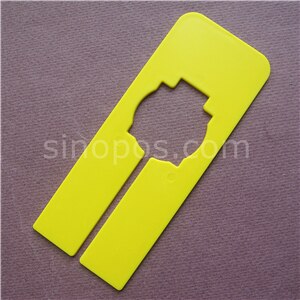 Plastic Hangrail Rectangular Size Dividers, clothing hanger rack divider rectangle square round tube sign marker apparel clothes: yellow 10 pcs