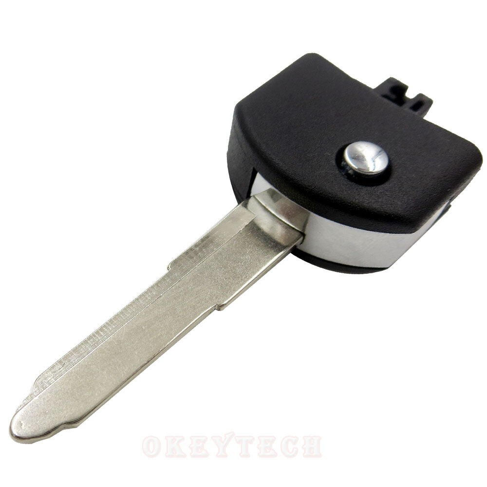 OkeyTech 2 Button Flip Folding Remote Car Key Shell Replacement Cover Case Fob with Battery Holder For Mazda 3 5 6 M6 RX8 MX5: flip blade