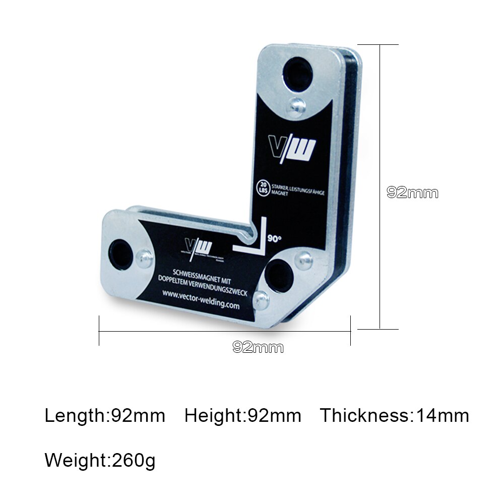 Svejsemagneter 20 lbs 2 stk / sæt dual-use svejsning magnetisk holder vinkel fixer position svejseenhed positioner 60/90 grader