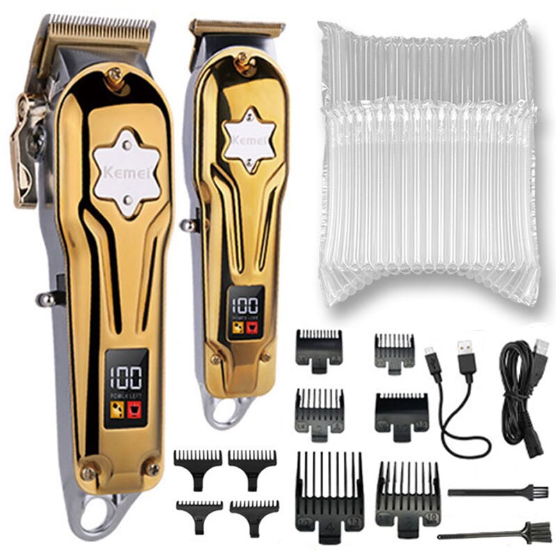 barber shop Combo Kits Electric Hair Clipper For Men Hair Trimmer Beard Edging Hair Cutting Machine Rechargeable: 2011 With bubble