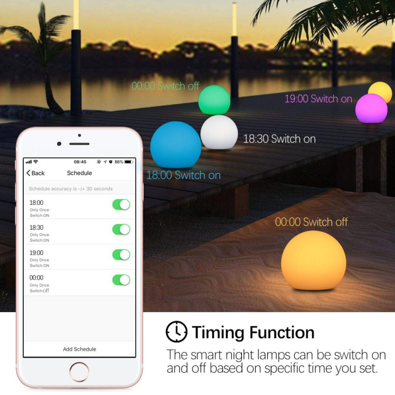 Tuya Smart Atmosphere Light Wifi Ambient Lamp Touch Sensor Timer APP Control Work With Alexa Echo Google Assistant Smart Life