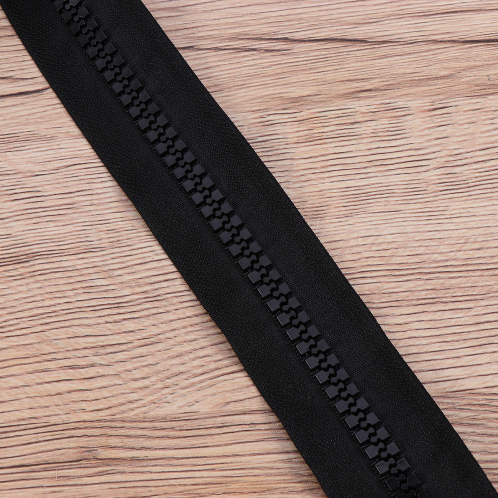 Cremallera de resina Separable de doble cara, larga, negra, 200CM, con extremo de retención para saco de dormir, tienda de campaña, Coa