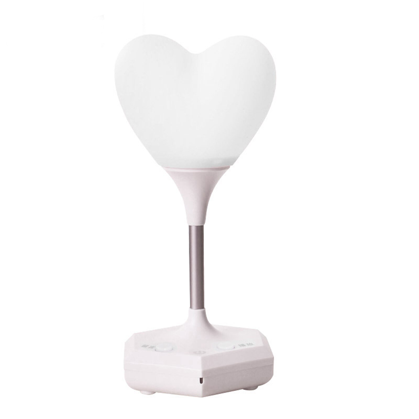 Recording Heart Shape Night Light Unique Touch Sensing USB Charging Bedside Remote Control Dimming LED Desk Lamp: White / no record