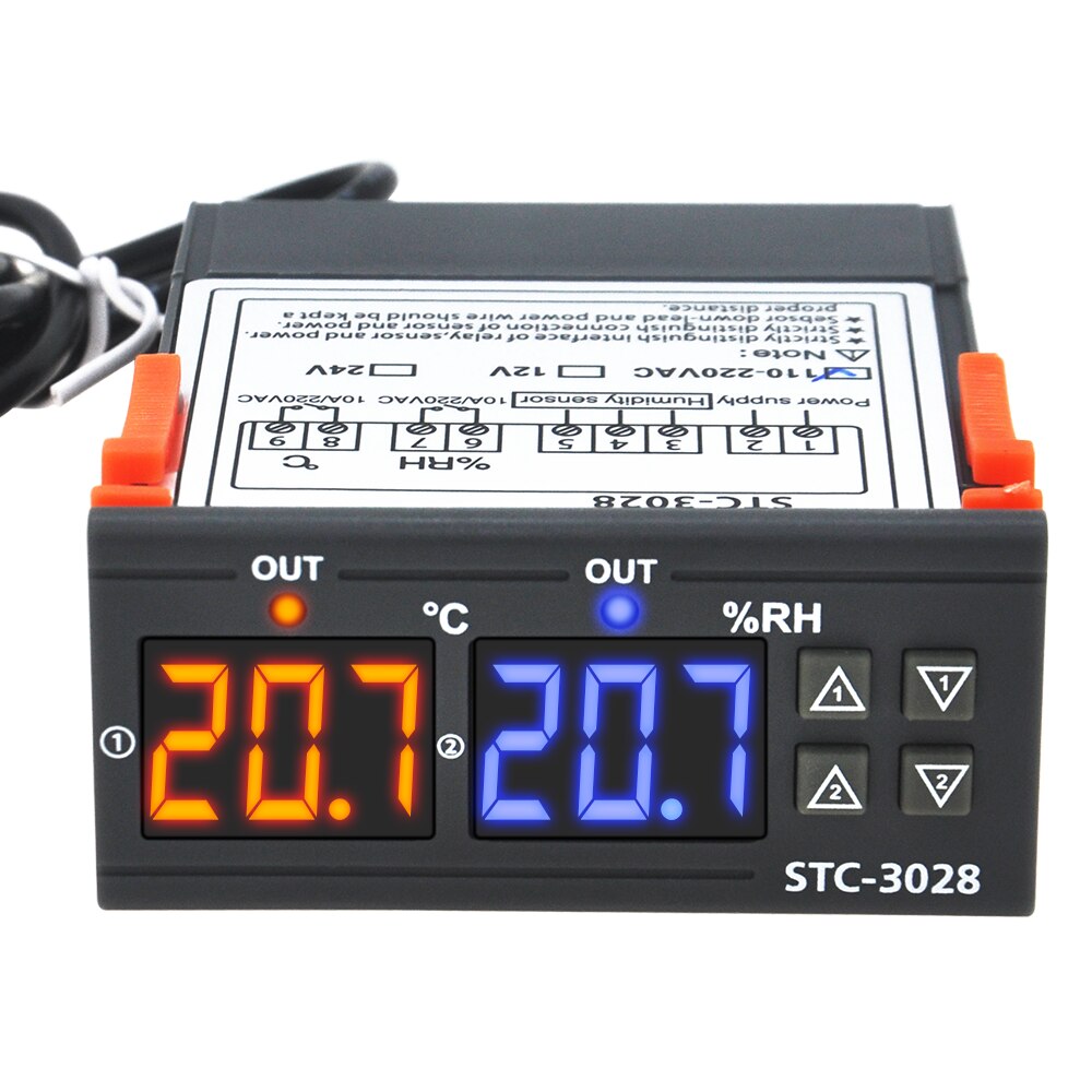STC-3028 12V 24V 220V Temperature Humidity Controller Home Fridge Cooler HeaterThermometer Hygrometer Control Switch 40% Off: 12V