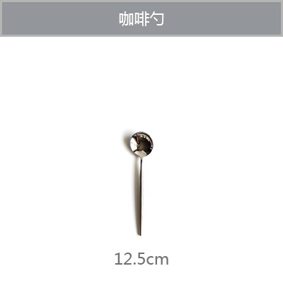 Bestek Glod Zilver Rvs Bestekset Bestek Vork Lepel Mes Set Dessert Vork Lepel Diner Opscheplepel Servies: Silver Coffee Spoon