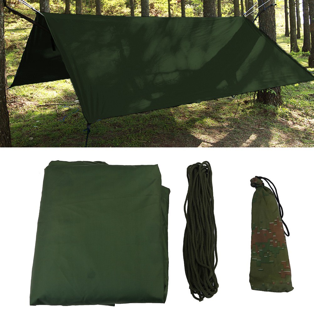 Waterproof Lightweight Sun Shelter Camping Tarp Awning Hiking Portable Canopy Outdoor Beach Picnic Pad Hammock Tent Rain Shelter