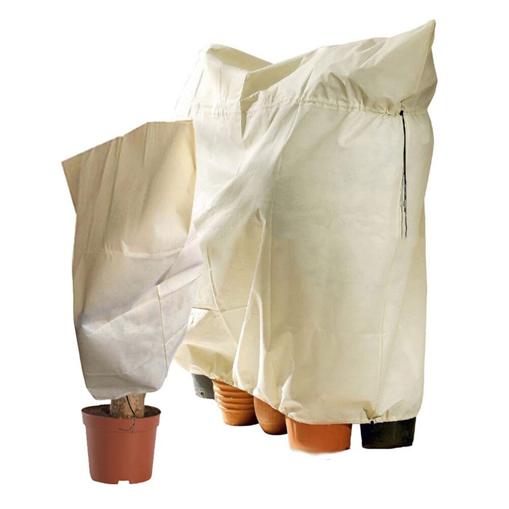 Drawstring Plant Covers Shrubs Trees Jacket Plant Cover Frost Protection Bags Warm Cover Tree Shrub Plant Protecting Bag