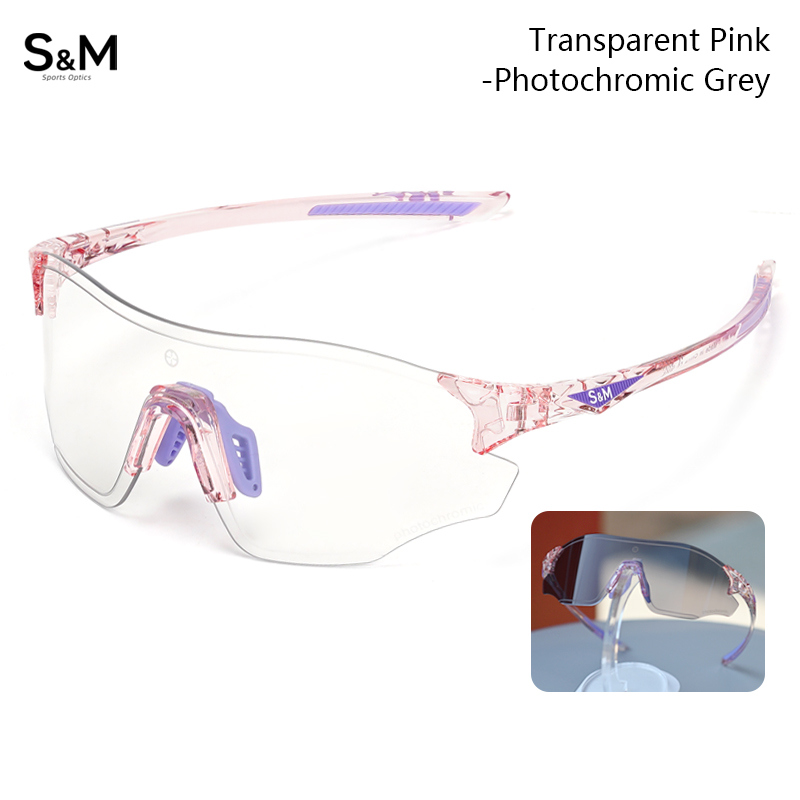 S&M Photochromic Glasses Marathon Sports Change Windproof Glasses Cycling Sunglasses Women's Bicycle Glasses UV400 Goggles: Yellow
