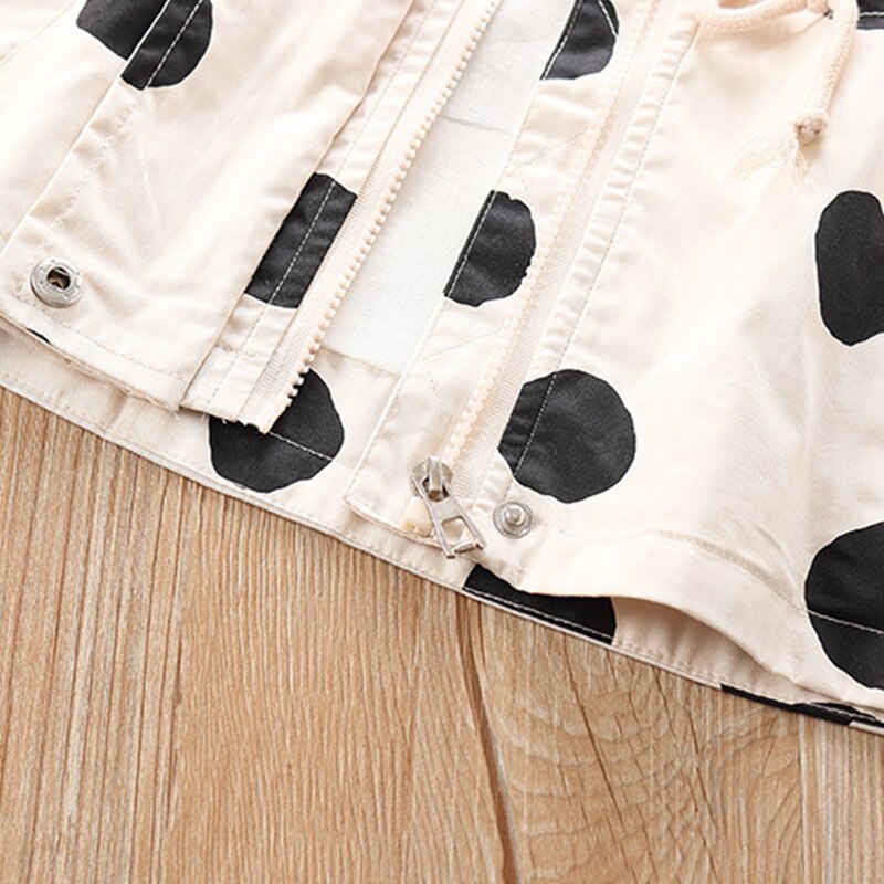 Humor Beer Koreaanse Kinderkleding Meisjes Lente & Herfst Windjack Baby Kinderen Mid-Lengte Hooded Stip jas