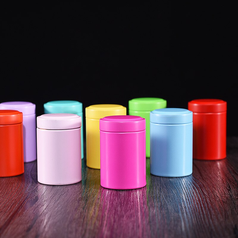 50g Round Sealed Metal Tea Can Coffee Spice Tea Container Outdoor Portable Universal Packaging Empty Tin Box