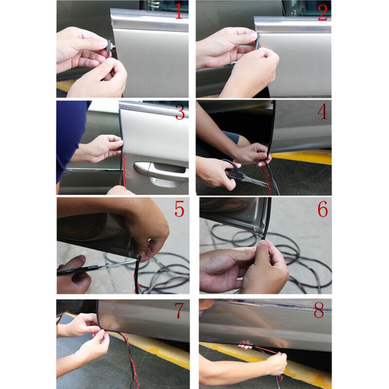 Anti-Kras Auto Trim Strip Autodeur Edge Side Exterieur Mouldings Versieringen Zwart U-Vormige Rubberen Afdichting Guard strip